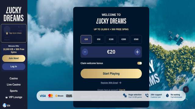 LuckyDreams casino screenshot